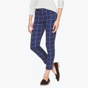GAP Slim City Navy Check/Plaid Crop Pants